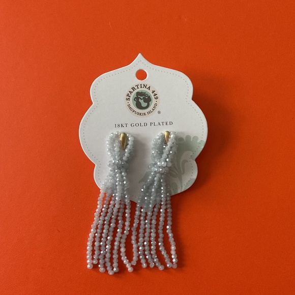New with tags Spartina 449 light blue glass bead earrings - Picture 1 of 1